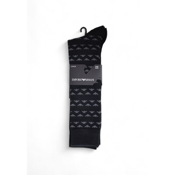 Emporio Armani Underwear Black Cotton Sock EM15169500009RO Emporio Armani Underwear Black Cotton Sock EM15169500009RO