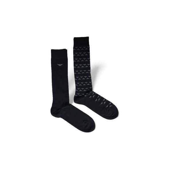 Emporio Armani Underwear Black Cotton Sock EM15169500009RO Emporio Armani Underwear Black Cotton Sock EM15169500009RO
