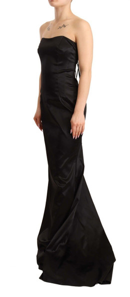 Dolce & Gabbana Black Silk Stretch Sheath Mermaid Gown Dress Dolce & Gabbana Black Silk Stretch Sheath Mermaid Gown Dress