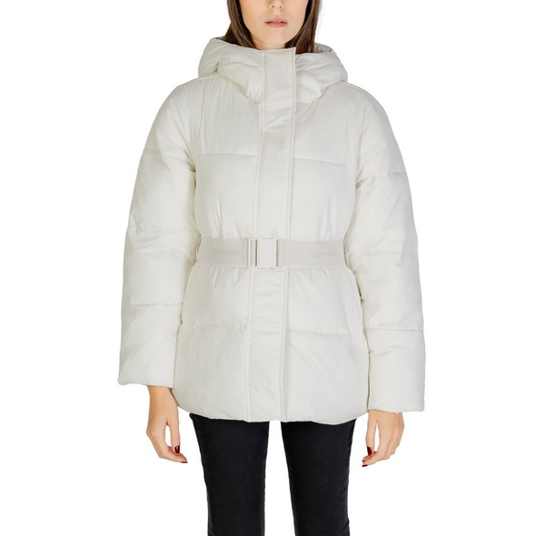 Calvin Klein Jeans Cream Nylon Jackets & Coat Calvin Klein Jeans Cream Nylon Jackets & Coat