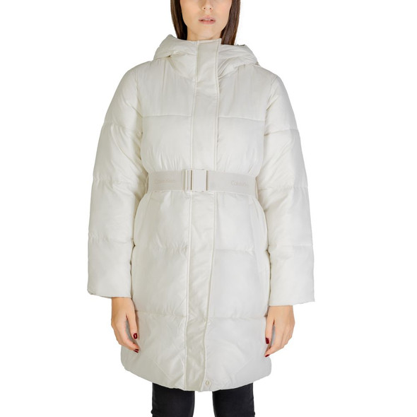 Calvin Klein Jeans Cream Nylon Jackets & Coat CA14574100143RO Calvin Klein Jeans Cream Nylon Jackets & Coat CA14574100143RO