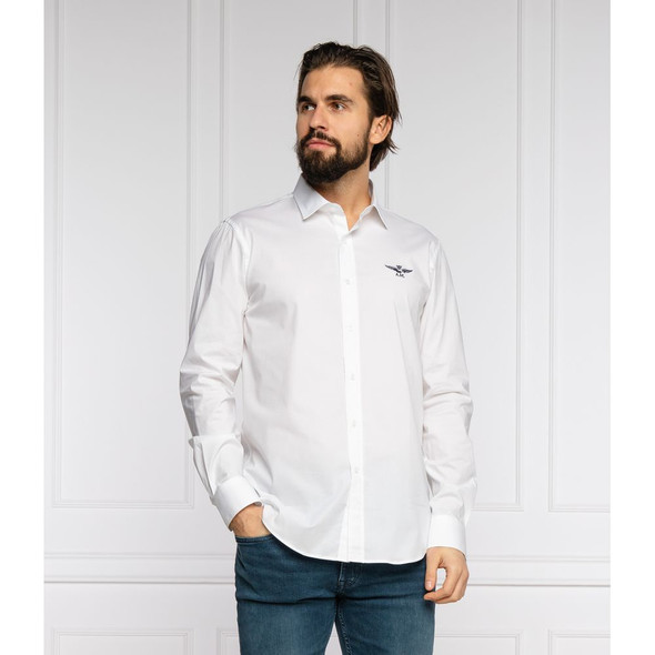 Aeronautica Militare White Cotton Men Shirt Aeronautica Militare White Cotton Men Shirt
