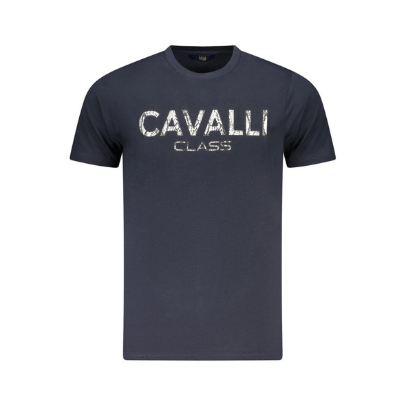 Cavalli Class Blue Cotton Men T-Shirt CA-36676 Cavalli Class Blue Cotton Men T-Shirt CA-36676