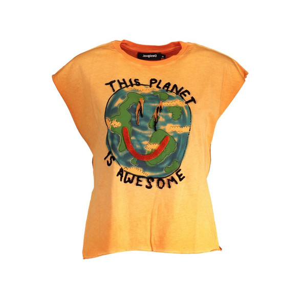 Desigual Orange Cotton Women Top Desigual Orange Cotton Women Top