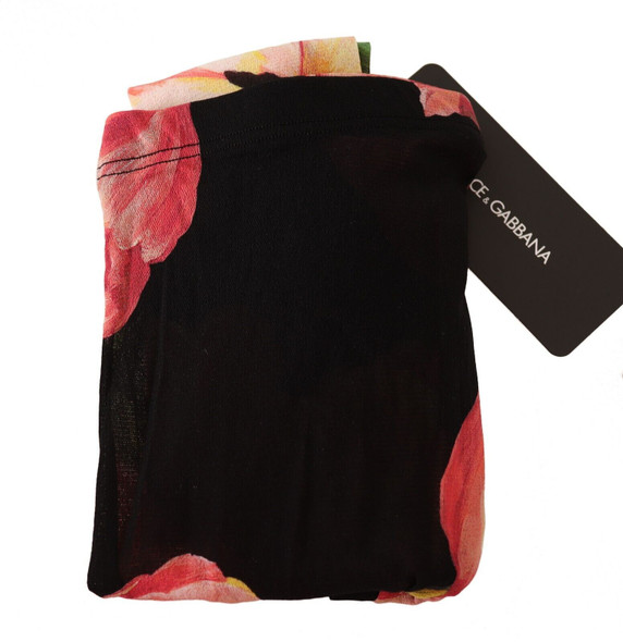 Dolce & Gabbana Black Floral Print Nylon Tights Stockings Dolce & Gabbana Black Floral Print Nylon Tights Stockings