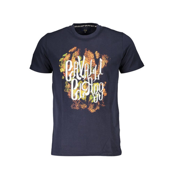 Cavalli Class Blue Cotton Men T-Shirt CA-37478 Cavalli Class Blue Cotton Men T-Shirt CA-37478
