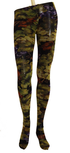 Dolce & Gabbana Black Grapes Print Stockings Tights Dolce & Gabbana Black Grapes Print Stockings Tights