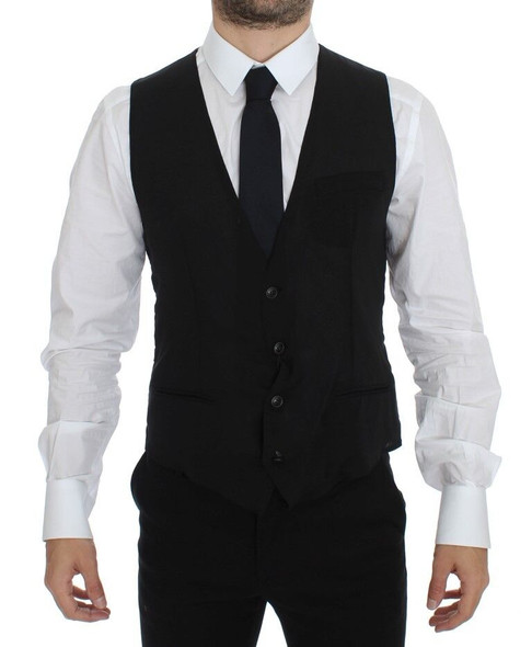 Dolce & Gabbana Black Wool Formal Dress Vest Gilet Jacket Dolce & Gabbana Black Wool Formal Dress Vest Gilet Jacket