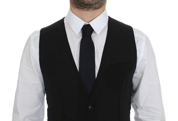 Dolce & Gabbana Black Wool Formal Dress Vest Gilet Jacket Dolce & Gabbana Black Wool Formal Dress Vest Gilet Jacket