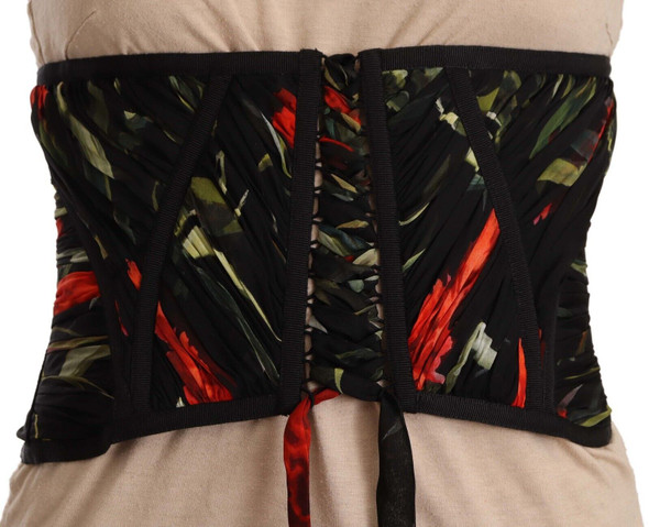Black Corset Belt Stretch Waist Strap Silk Top Black Corset Belt Stretch Waist Strap Silk Top