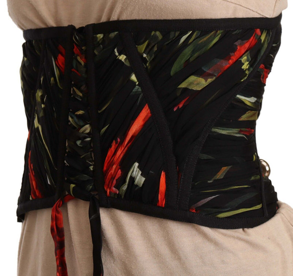 Black Corset Belt Stretch Waist Strap Silk Top Black Corset Belt Stretch Waist Strap Silk Top