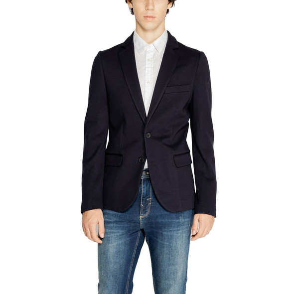 Blue Viscose Blazer AN14636900010RO Blue Viscose Blazer AN14636900010RO