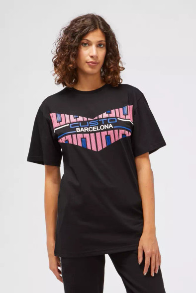 Black Cotton Women T-Shirt CU-22182 Black Cotton Women T-Shirt CU-22182