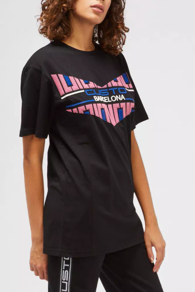 Black Cotton Women T-Shirt CU-22182 Black Cotton Women T-Shirt CU-22182
