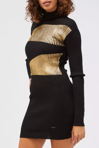 Black Viscose Women Dress Black Viscose Women Dress
