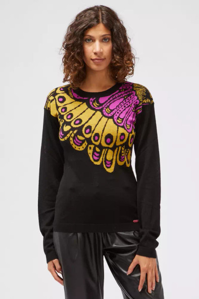 Black Wool Women Sweater CU-22159 Black Wool Women Sweater CU-22159
