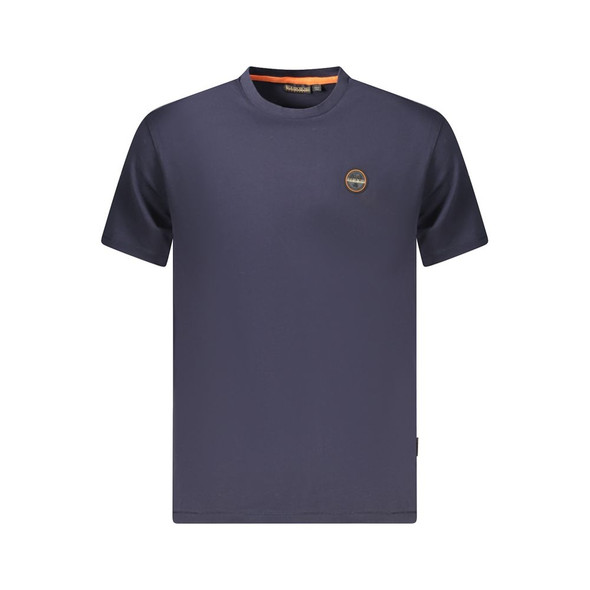 Napapijri Blue Organic Cotton Men T-Shirt Napapijri Blue Organic Cotton Men T-Shirt