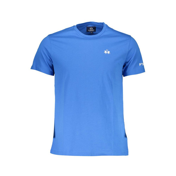 La Martina Blue Cotton Men T-Shirt LA-37033 La Martina Blue Cotton Men T-Shirt LA-37033