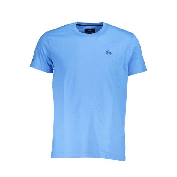 La Martina Blue Cotton Men T-Shirt LA-37108 La Martina Blue Cotton Men T-Shirt LA-37108