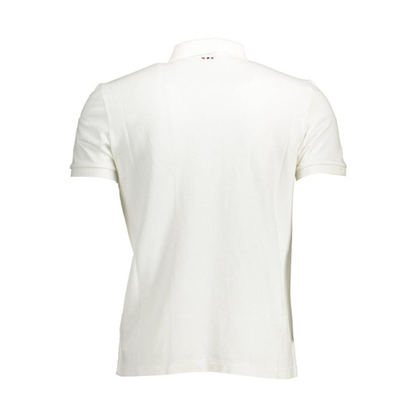 Napapijri White Cotton Men Polo Shirt NA-37214 Napapijri White Cotton Men Polo Shirt NA-37214