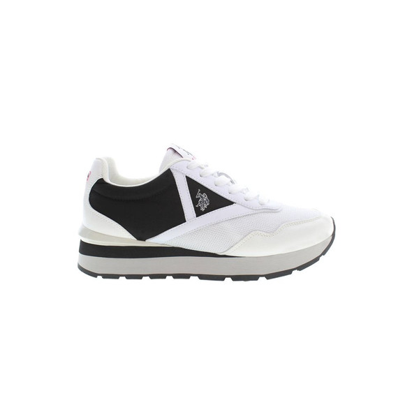 White Polyester Sneaker US-19377 White Polyester Sneaker US-19377