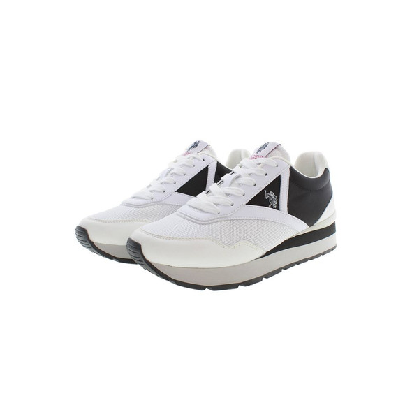 White Polyester Sneaker US-19377 White Polyester Sneaker US-19377