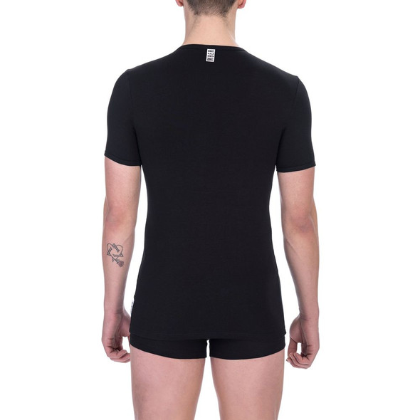 Bikkembergs Black Cotton Men T-Shirt BI-21800 Bikkembergs Black Cotton Men T-Shirt BI-21800