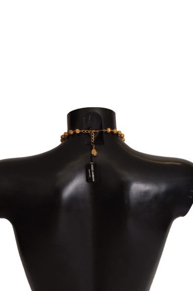 Gold Brass Carretto Sicily Statement Crystal Chain Necklace Gold Brass Carretto Sicily Statement Crystal Chain Necklace
