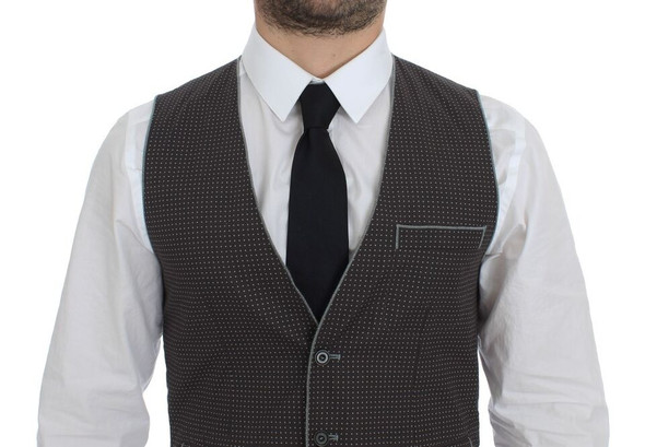 Gray Polka Dot Dress Vest Gilet Weste Gray Polka Dot Dress Vest Gilet Weste