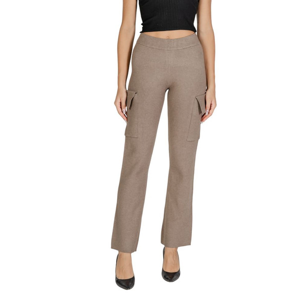 Vila Clothes Beige Viscose Pant Vila Clothes Beige Viscose Pant