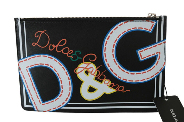 Dolce & Gabbana Black DG Print Mens Zipper Coin Purse Leather Wallet Dolce & Gabbana Black DG Print Mens Zipper Coin Purse Leather Wallet