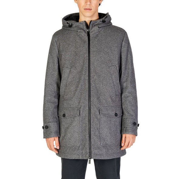 Gray Polyester Coat HA15669900153RO Gray Polyester Coat HA15669900153RO