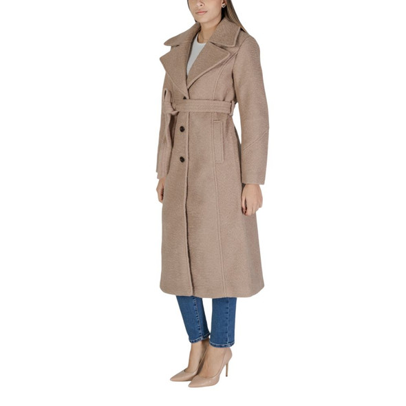 Beige Polyester Coat VI15725600127RO Beige Polyester Coat VI15725600127RO