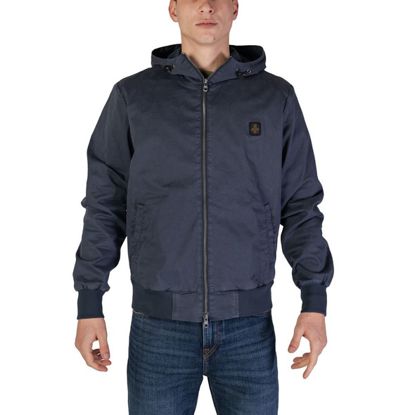 Blue Cotton Jackets & Coat RE15821300010RO Blue Cotton Jackets & Coat RE15821300010RO