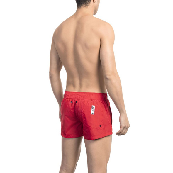 Red Polyamide Men Swim Short BI-22591-FBB-250 Red Polyamide Men Swim Short BI-22591-FBB-250