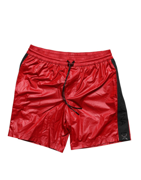 Red Polyester Beachwear Shorts 2Pc Swimwear Red Polyester Beachwear Shorts 2Pc Swimwear