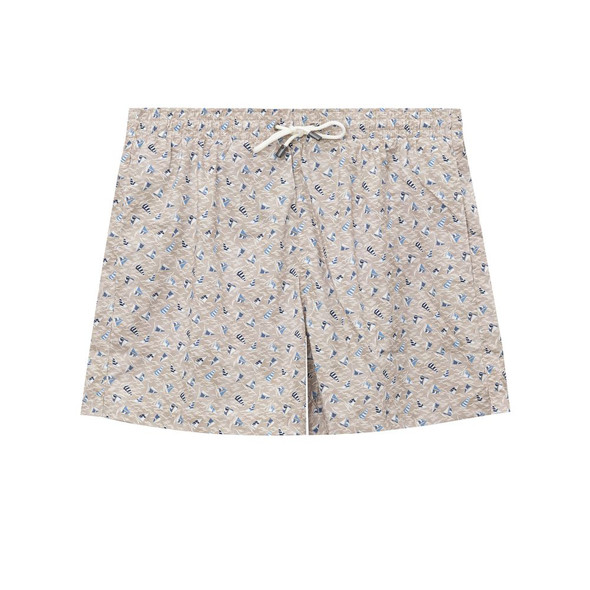 Canali Beige Polyester Swim Short Canali Beige Polyester Swim Short