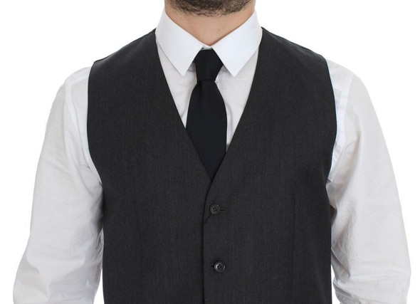 Dolce & Gabbana Gray Wool Formal Dress Vest Gilet Weste GSS12050 Dolce & Gabbana Gray Wool Formal Dress Vest Gilet Weste GSS12050