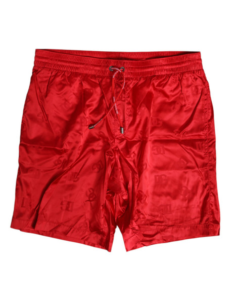 Dolce & Gabbana Red Nylon Drawstring Beachwear Shorts Swimwear BIK1702 Dolce & Gabbana Red Nylon Drawstring Beachwear Shorts Swimwear BIK1702