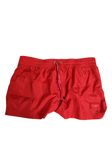 Dolce & Gabbana Red Drawstring Beachwear Men Shorts Swimwear Dolce & Gabbana Red Drawstring Beachwear Men Shorts Swimwear