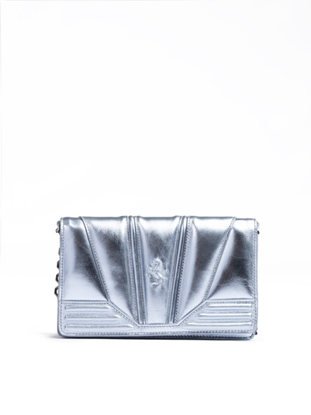 Metal light blue GT patent leather bag with chain Metal light blue GT patent leather bag with chain