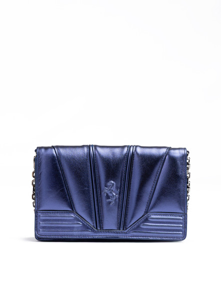 Metal blue GT patent leather bag with chain Metal blue GT patent leather bag with chain