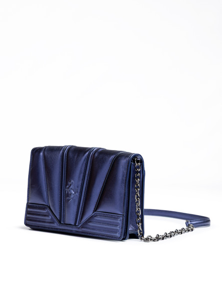 Metal blue GT patent leather bag with chain Metal blue GT patent leather bag with chain