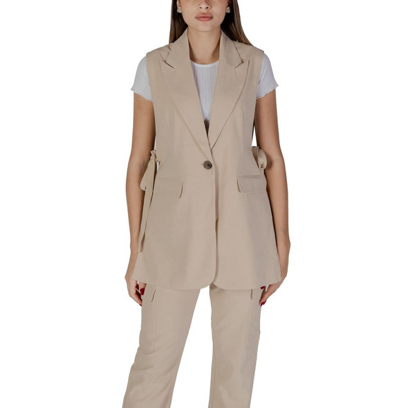 Beige Polyester Waistcoat Beige Polyester Waistcoat