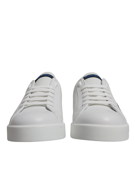 White Blue Leather Logo Low Top Sneakers Shoes MV7051 White Blue Leather Logo Low Top Sneakers Shoes MV7051