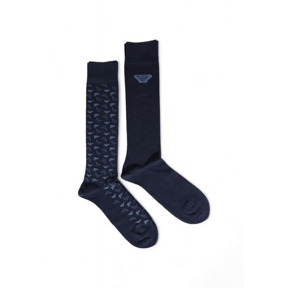 Emporio Armani Underwear Blue Cotton Sock EM15169600010RO Emporio Armani Underwear Blue Cotton Sock EM15169600010RO