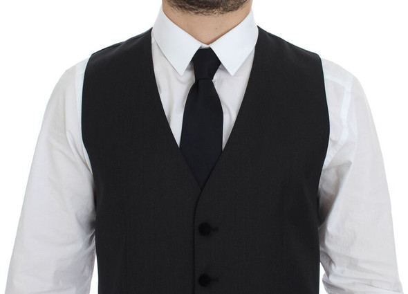 Dolce & Gabbana Gray Wool Formal Dress Vest Gilet Weste GSS12053 Dolce & Gabbana Gray Wool Formal Dress Vest Gilet Weste GSS12053