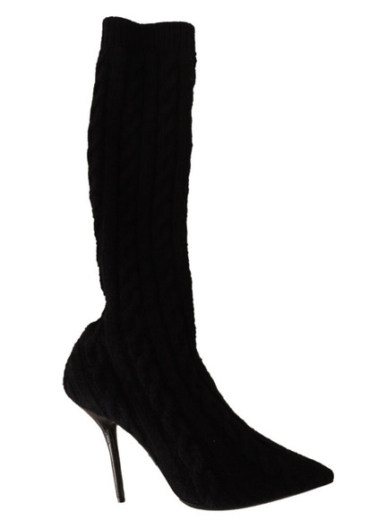 Dolce & Gabbana Black Stretch Socks Knee High Booties Shoes Dolce & Gabbana Black Stretch Socks Knee High Booties Shoes