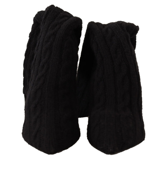 Dolce & Gabbana Black Stretch Socks Knee High Booties Shoes Dolce & Gabbana Black Stretch Socks Knee High Booties Shoes