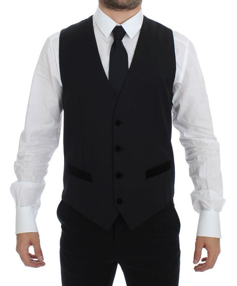 Dolce & Gabbana Black Wool Formal Dress Vest Gilet Weste Dolce & Gabbana Black Wool Formal Dress Vest Gilet Weste